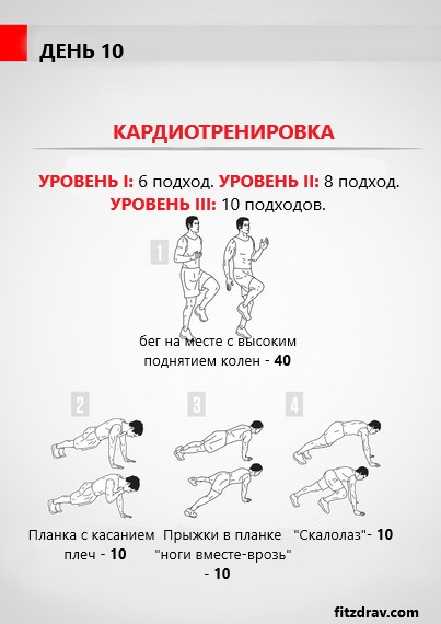 кардио план на 10 дней 